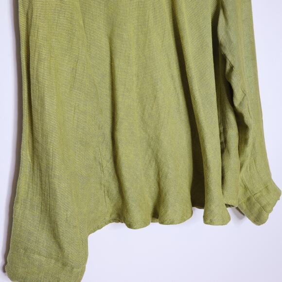 FLAX Heavyweight Linen Button Down Shirt Collared Unlined Shacket Women's L - Picture 5 of 9